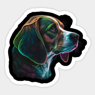 Neon Beagle Sticker